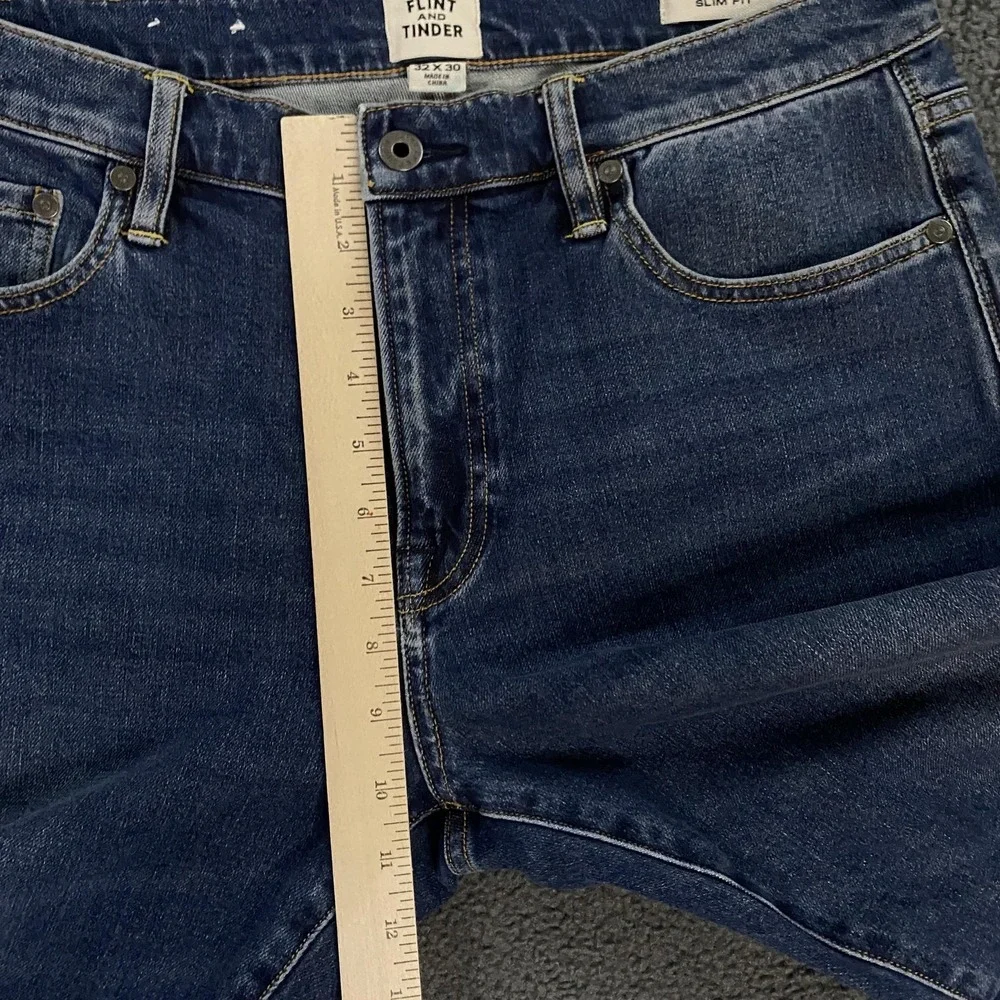 Flint And Tinder Jeans Mens 32x30 Slim Fit Tapered Stretch Denim Medium Wash